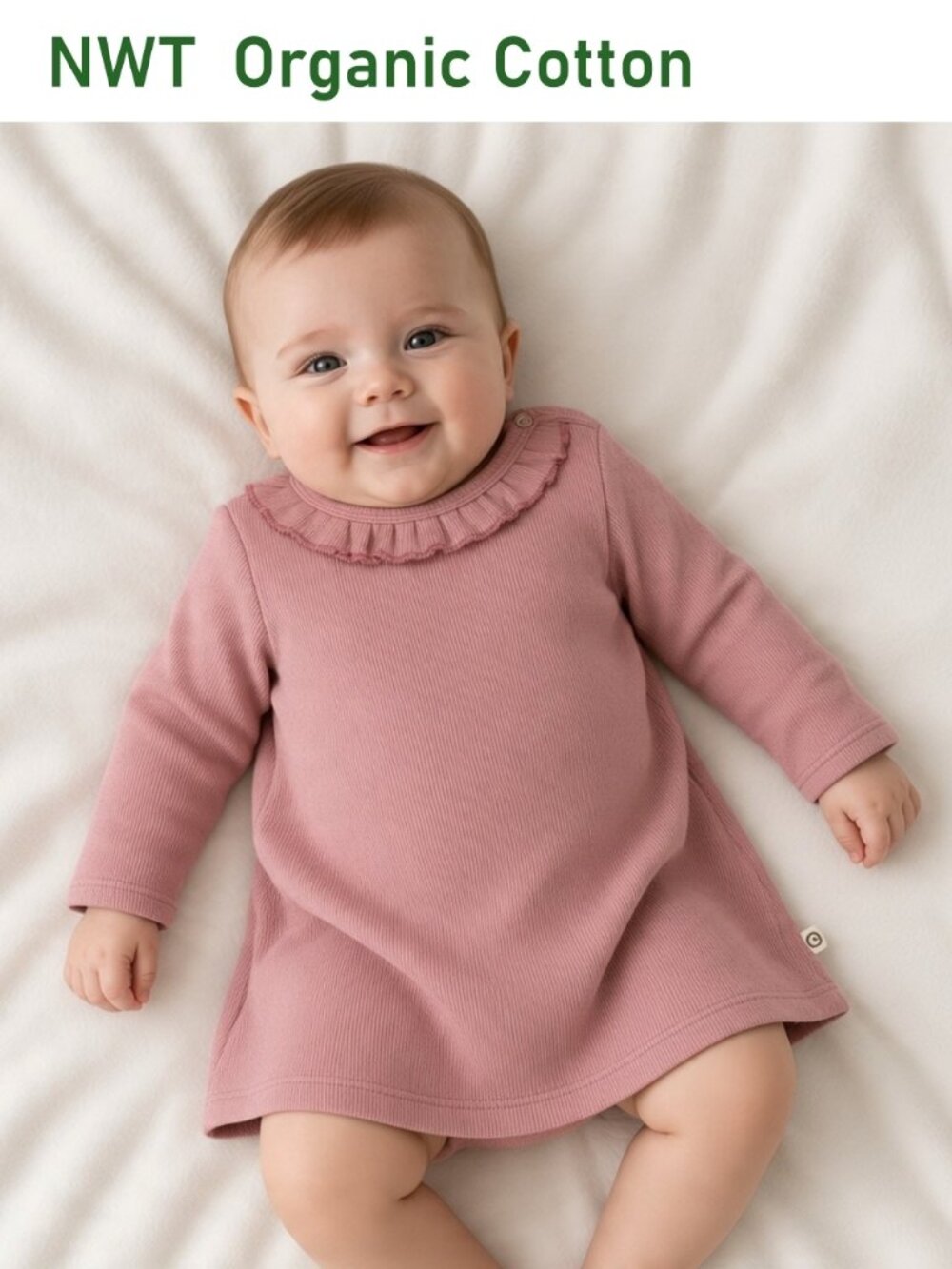 MUSLI of Denmark Organic Cotton Dress "Nostalgia Rose" Eco-friendly Size 3-6M